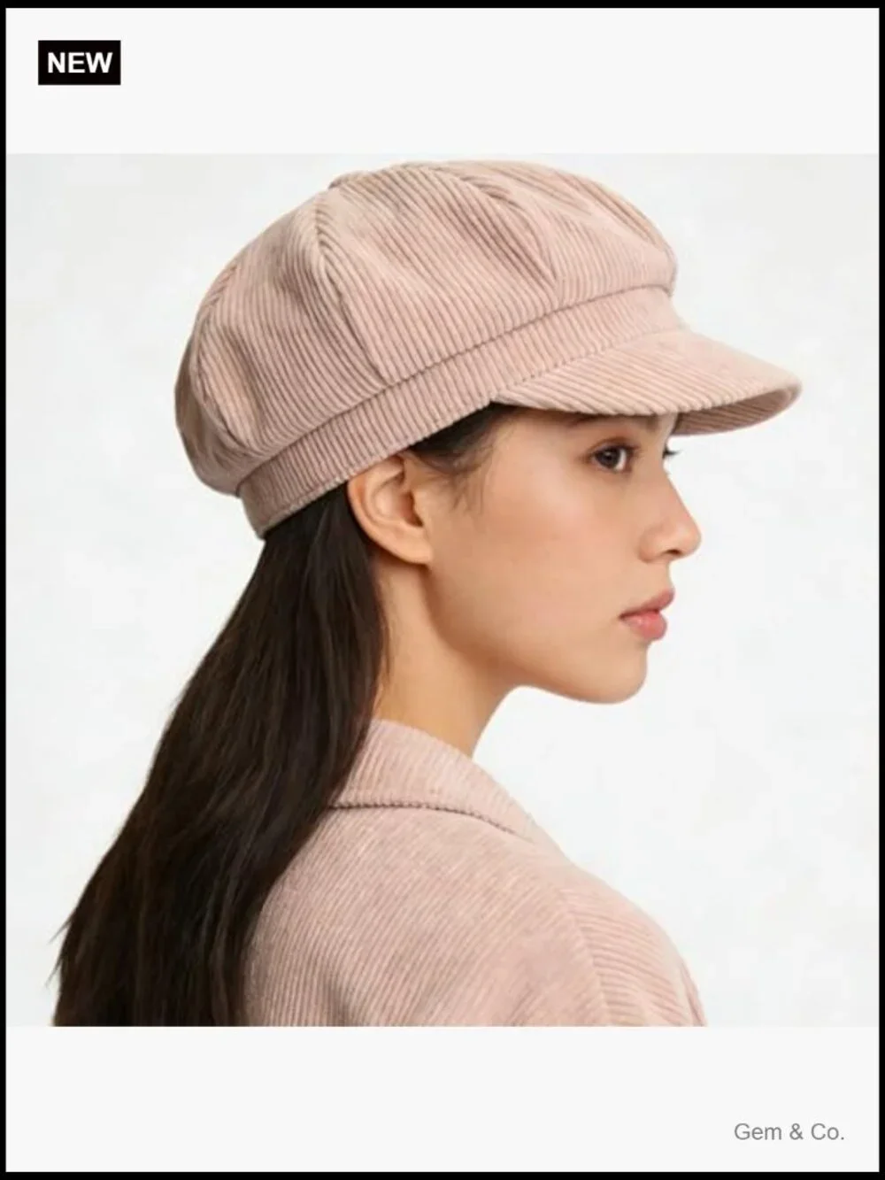 Classic Corduroy Newsboy Cap Winter Hat Octagonal Painter Beret Adjustable